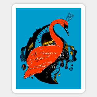 Orange Blue Swan Queen Sticker